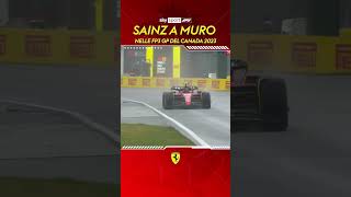 Sainz va a muro nelle FP3 del GP del Canada 2023 [upl. by Atterg393]