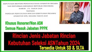 Daftar Rincian Jenis Jabatan Kebutuhan Seleksi Pengadaan ASN Tahun 2024 [upl. by Sharl920]