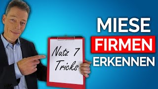 Vorstellungsgespräch Miese Firmen erkennen 7 Tipps [upl. by Crosse]