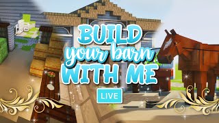 BUILD YOUR BARN WITH ME 🔴 Building Free Viewer Barn on MC [upl. by Itsud]