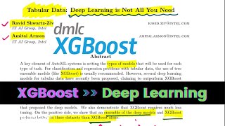 XGBoost outperforms Deep Learning Models for Tabular Data Paper Summary [upl. by Bancroft16]