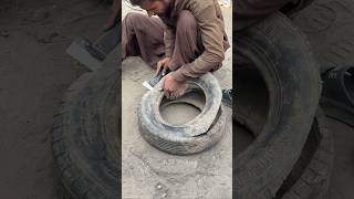 Tyre Cutting Handmade Techniques Process [upl. by Alaikim720]