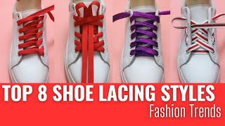 Top 8 Shoes lace styles Shoe lacing styles  Shoes less style P211223 shoelace tieshoelaces [upl. by Sire]