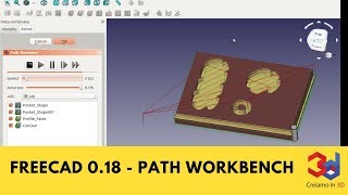 FreeCad 0 18 PATH Workbench and Gcode simulation [upl. by Shien947]