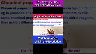 Properties of EnantiomersEnantiomers stereochemistry neet2023 physicswallah [upl. by Myrta]