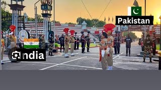 Wagah Border parade full video with flag ceremony wagahborder indiapakistanborder [upl. by Yenatirb]