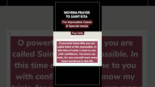 Novena To Saint Rita of Cascia for impossible cases [upl. by Letsirc]