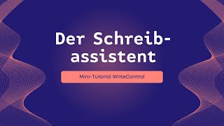 Der Schreibassistent von WriteControl für dein Buchprojekt [upl. by Adaiha]