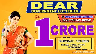 DEAR LOTTERY LIVE 8PM TOADY 13102024  NAGALAND LOTTERY SAMBAD [upl. by Auerbach470]