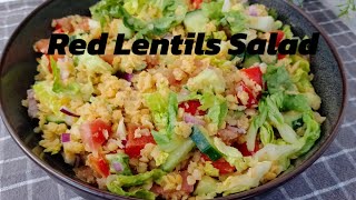 Red Lentils Salad  High Protein  Healthy And Satisfying Recipe  Adas Kitchen [upl. by Alfie]