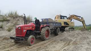 Mahindra Tractor Loading New Jcb 3dx Backhoe  Tractor Working Time  Tractor Video [upl. by Jemimah]