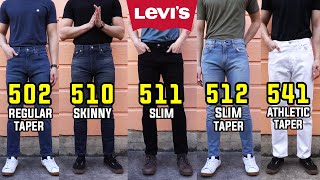 COMPLETE Guide To Levis SlimSkinnyTaper Fit Jeans  502 510 511 512 541 Comparison  Review [upl. by Clarkson964]