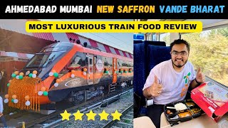 Brand New Saffron Ahmedabad Mumbai Vande Bharat Express Inaugural Journey with Food Review [upl. by Teece]