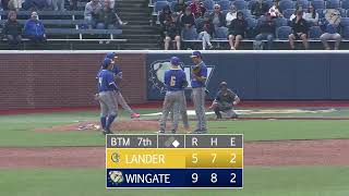 Wingate Baseball vs Lander 22424 [upl. by Rodie471]