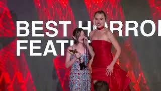 M3GAN  Best Horror Feature Acceptance Speech  Astra Film Awards [upl. by Ainesej386]