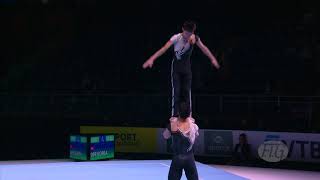 2018 Acrobatic Worlds – North Korea Men’s Pair Qualifications [upl. by Dlorrej]