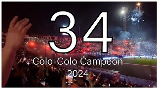 Celebración Completa de la 34  ColoColo Campeón 2024 [upl. by Durnan]