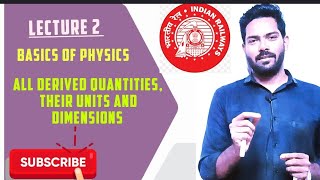 Lecture 2 Basics of Physics All derived Quantities their Units and Dimensionsrrb science [upl. by Marjorie]