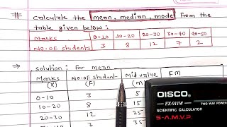 Statistics  Mean Median amp Mode for a grouped frequency data  Continuous series  Arya Anjum [upl. by Misti]