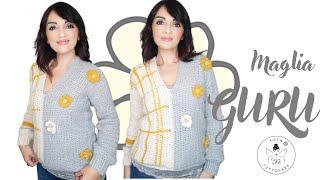 TUTORIAL Maglione quotGuruquot uncinetto [upl. by Hurless]