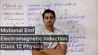 Motional emf  Electromagnetic induction  class 12 Physics [upl. by Yerd]