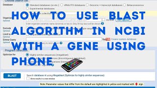 How to use BLAST algorithm in NCBI [upl. by Fabiolas287]