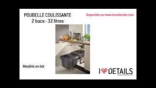 Montage poubelle coulissante en kit 2 bacs 32 litres [upl. by Edyaw]