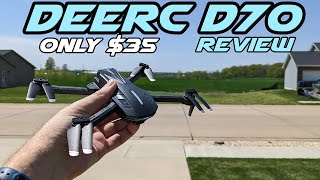 DEERC D70 Mini Foldable WIFI FPV Drone Review  Only 35 [upl. by Ahsiekan421]