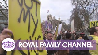 Not my King Protestors Heckle King Charles at Commonwealth Service [upl. by Aynotal]