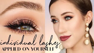 How to Apply Individual False Lashes  ALLIE GLINES [upl. by Nekial435]