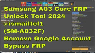 Samsung A03 Core FRP Unlock Tool 2024 ismailtel1 SMA032F Remove Google Account Bypass FRP [upl. by Uchida39]