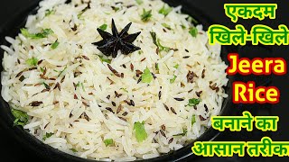 Jeera Rice Recipe  Flavoured Cumin Rice  Perfect Jeera Rice Recipe With Tips in Hindi [upl. by Ynaffyt]