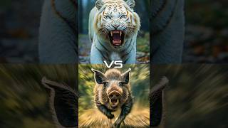 Albino Tiger vs Wild Animals Battle Wild Boar Lion Gorilla Rhino Buffalo Elephant [upl. by Selinski255]