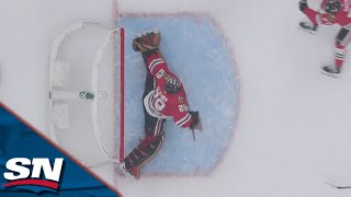 MarcAndre Fleury Robs Roope Hintz Of A Goal With Sprawling Glove Save [upl. by Akirderf]