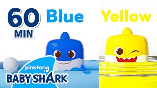 Colorful Baby Shark Doo Doo Doo 1 hour  Compilation  Baby Shark Remix  Baby Shark Official [upl. by Dnama]