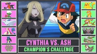 Ash vs Cynthia Pokémon SunMoon  Sinnoh Champions Challenge [upl. by Tracey]