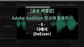 곰손레벨업 Adobe Audition 영상 활용 8  디에서DeEsser [upl. by Htes]