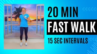 FAST WALK at home workout in 20 minutes with 15 second exercise changes [upl. by Kellie333]