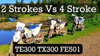 2019 TE300 Riding Impressions Vs FE501 TX300 Camping [upl. by Drofniw92]