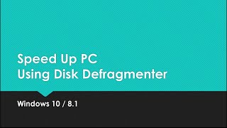 How to Use Windows 10 Disk Defragmenter To Boot PC Performance  The Teacher [upl. by Eyr]