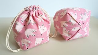 How to Sew a Lined Drawstring Bag with Boxed Bottom StepbyStep Tutorial [upl. by Sib]