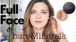 Full Face Of Bare Minerals Using The Original Powder Foundation [upl. by Odrude106]