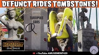 Cedar Point HalloWeekends Dead Rides Cemetery Tombstones Slideshow  amusement420 [upl. by Nnylyak]