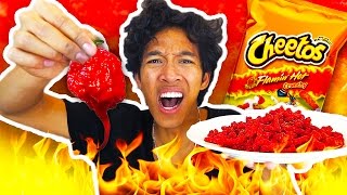 DIY SPICIEST HOT CHEETOS IN THE WORLD CHALLENGE EXTREMELY DANGEROUS [upl. by Sosthina]