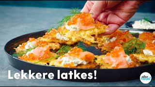 Latkes aardappelpannenkoekjes met gerookte zalm  Allerhande [upl. by Atilahs]