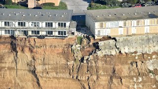 WATCH Pacifica Coastal Erosion Caught on Drone Video [upl. by Sass23]