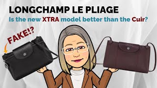 Comparing the FAKE Longchamp Le Pliage XTRA XS Mini with the older Le Pliage Cuir Crossbody Model [upl. by Vachill]