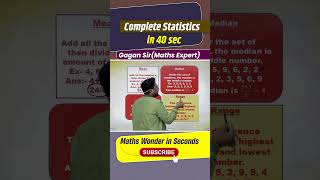 Complete Statistics in 40 Seconds  By Gagan Pratap sir shorts ssc cgl chsl mts cpo ib [upl. by Underwood]