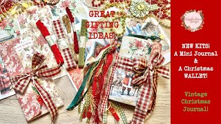 NEW KITS A Vintage Christmas Mini Journal amp a Vintage Christmas Wallet [upl. by Aceber]