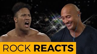 The Rock Reacts to His First WWE Match 20 YEARS OF THE ROCK [upl. by Nihsfa]